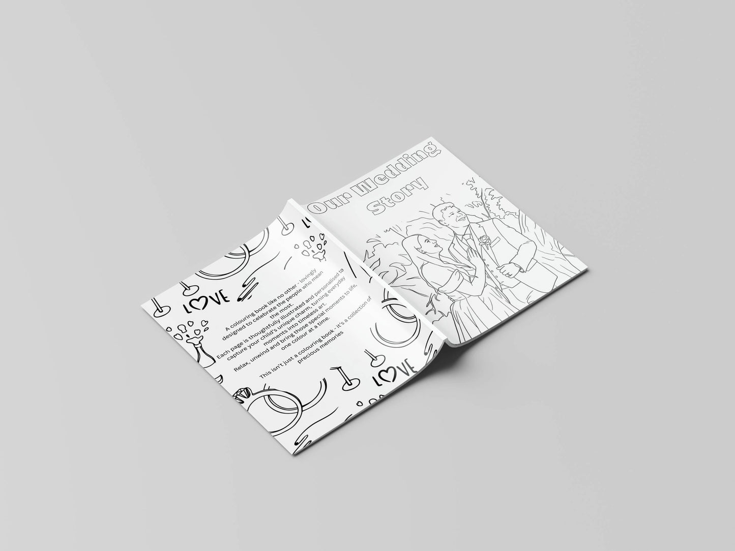 WEDDING Personalised Photo Colouring Book - Custom Memory Keepsake